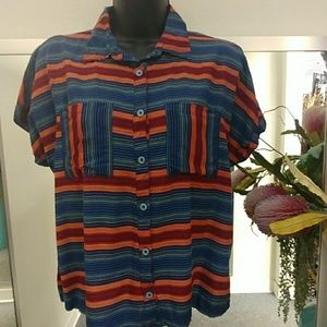 LulaRoe Striped Amy Button Down Top